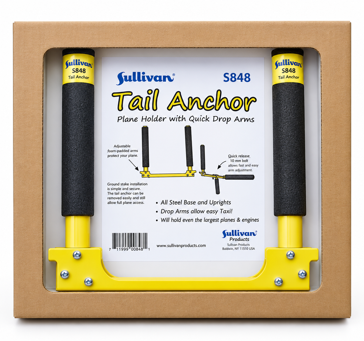 Sullivan Tail Anchor Aircraft Holder with Quick-Drop Arms