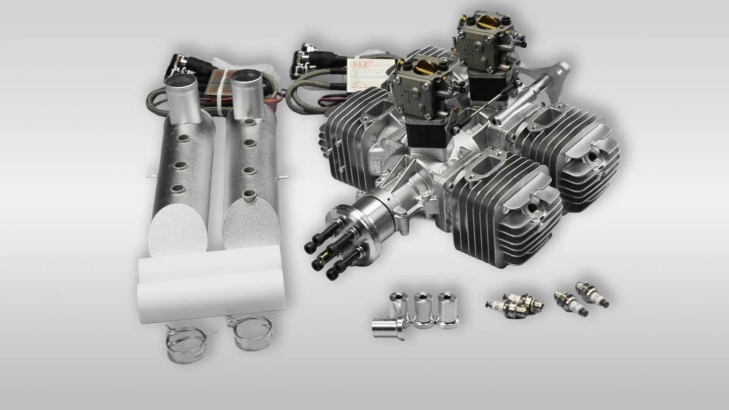 DLE-222 FLAT FOUR Engine with Electronic Ignition and Muffler