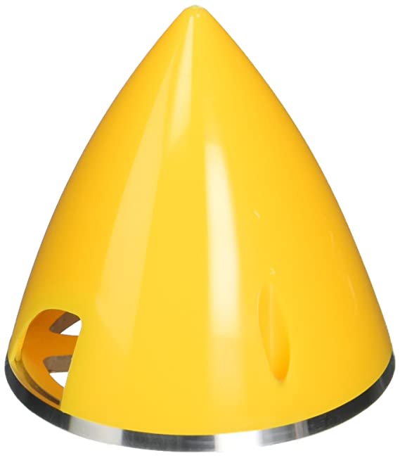 Great Planes 3" 76mm Aluminum Back-plate, Yellow Nylon Spinner