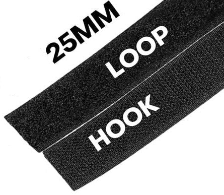 Self Adhesive Velcro Tape 100mm x 25mm Black