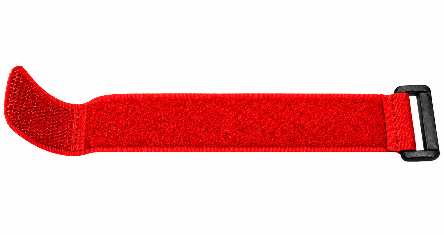 Velcro Strap Red 25mm × 280mm Heavy-Duty Hook & Loop Fastening Strap