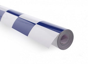 Premium Blue & White Chequered Covering Film 1 meter