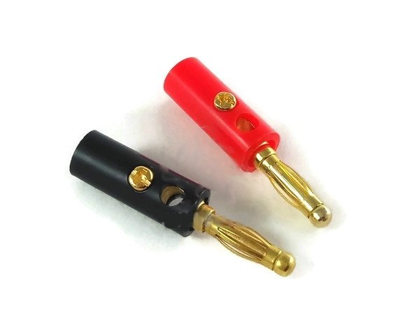 MALE BULLET BANANA PLUGS 4MM RED BLACK