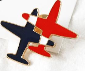 Metal Airplane Lapel Pin D102