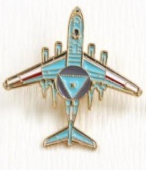 Metal Airplane Lapel Pin D112