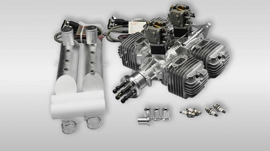DLE-222 FLAT FOUR Engine with Electronic Ignition and Muffler