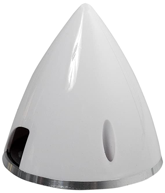 Great Planes 3-1/4" 82mm Aluminum Back-plate, White Nylon Spinner