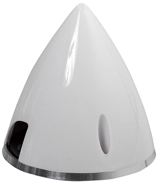 Great Planes 3-1/4" 82mm Aluminum Back-plate, White Nylon Spinner