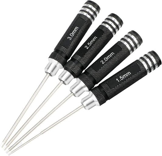 4PCS Hex Titanium Coated Driver set H1.5/H2.0/ H2.5/H3.0 Black