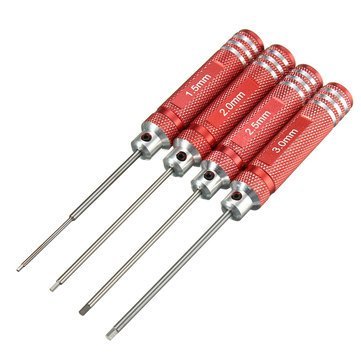 4PCS Hex Titanium Coated Driver set H1.5/H2.0/ H2.5/H3.0 Red
