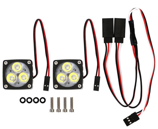 SCX6 5-13V 28*28mm Superbright A-pillar Light Square Lamp for 1/6 1/8 RC Crawler Car