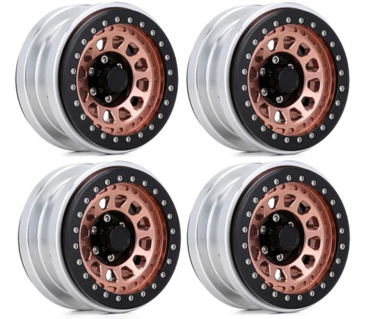 4PCS 2.9" CNC Aluminum Beadlock Wheel Hub Rim for 1/6 RC Crawler Axial SCX6