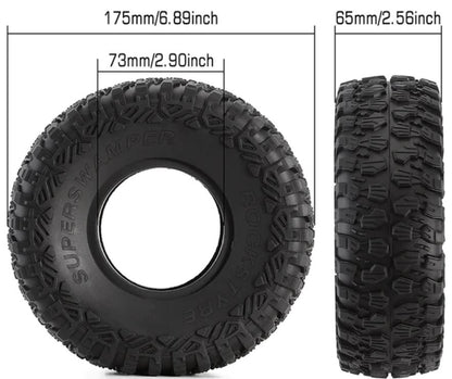 4PCS 2.9" Soft Rubber Wheel Terrain Tires for 1/6 RC Crawler Axial SCX6
