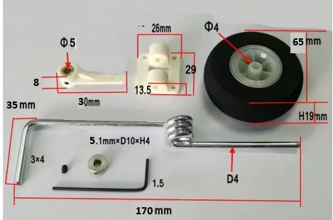 Nose Wheel Assembly for .60 size
