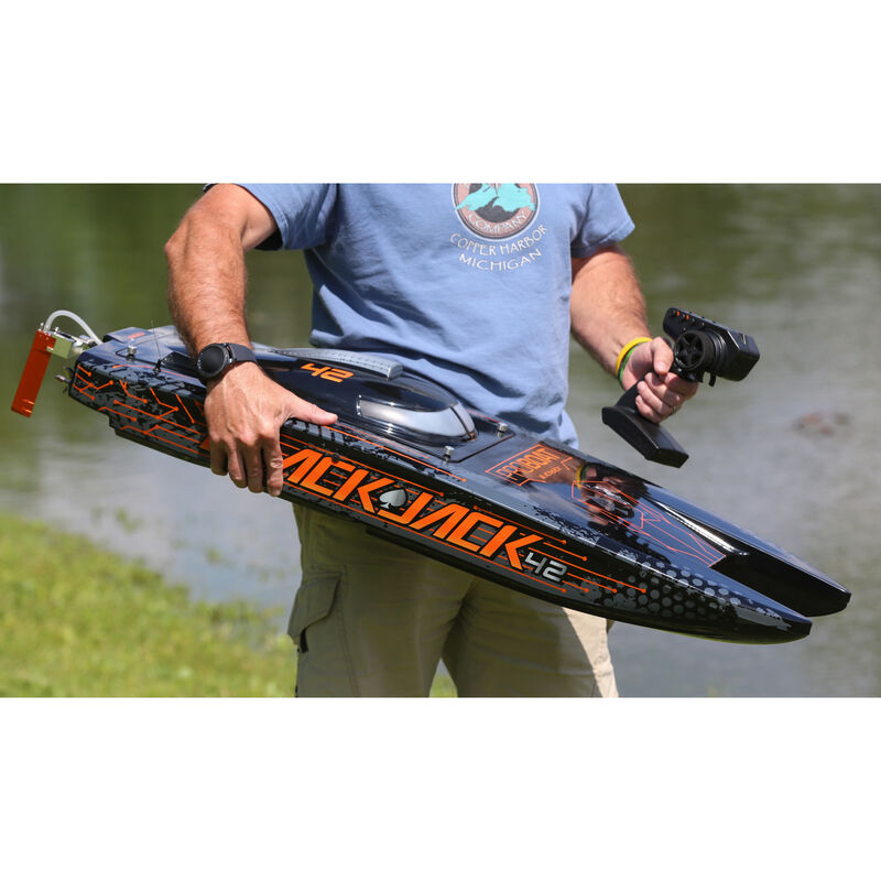 Pro-Boat Blackjack 42" 8S Brushless Catamaran RTR: Black/Orange