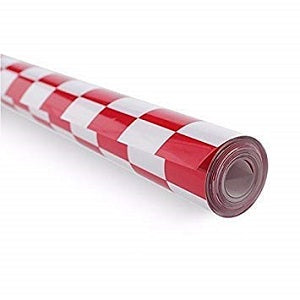 Premium Red & White Chequered Covering Film 1 meter