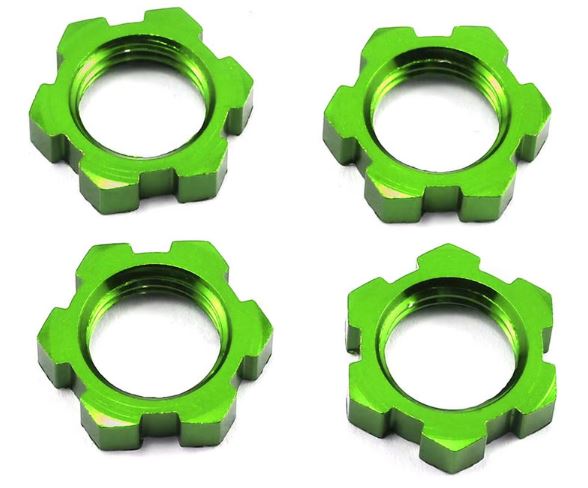 Traxxas Sledge/X-Maxx/E-Revo VXL 17mm Splined Wheel Nut (Green) (4)
